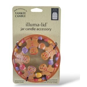 Yankee Candle Gingerbread Men Gumdrop Illuma Lid Jar Candle 22 / 14.5 oz Jar NEW
